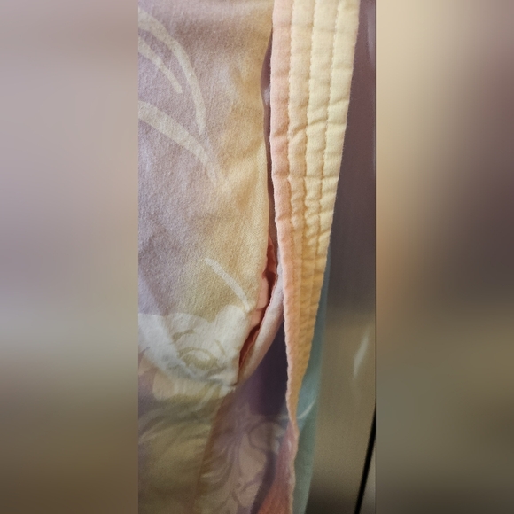 Evelyn Pearson vintage 1970s bathrobe robe pastel Hawaiian grandma medium - Picture 8 of 9